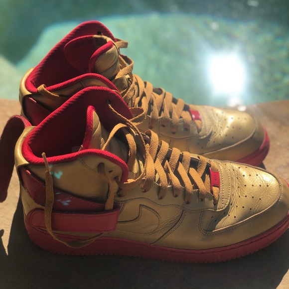 AirForce ones gold and red - Picture 3 of 7
